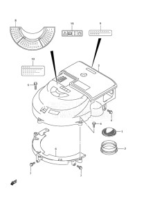 Outboard DF 175 drawing Silencer/Ring Gear Cover