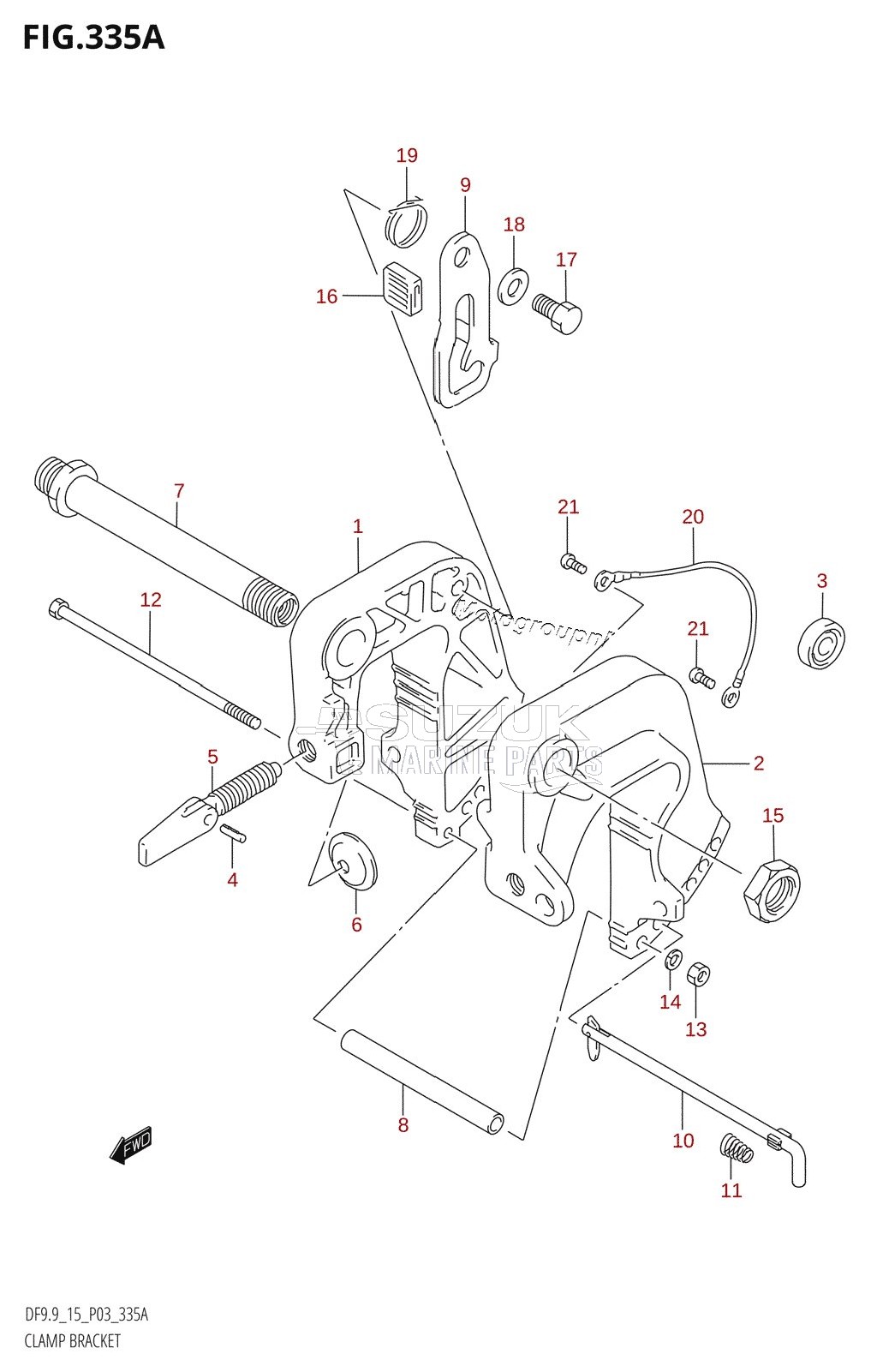 CLAMP BRACKET ((DF9.9,DF9.9R,DF15):K4)