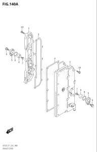 22503Z-040001 (2020) 225hp E01 E03 E40-Gen. Export 1 - USA (DF225Z) DF225Z drawing EXHAUST COVER