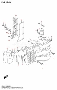 DF60A From 06003F-340001 (E11 E40)  2023 drawing INTAKE MANIFOLD /​ SILENCER /​ EXHAUST COVER ((DF60A,DF60AQH,DF60ATH,DF60AVT,DF60AVTH):(022,023))