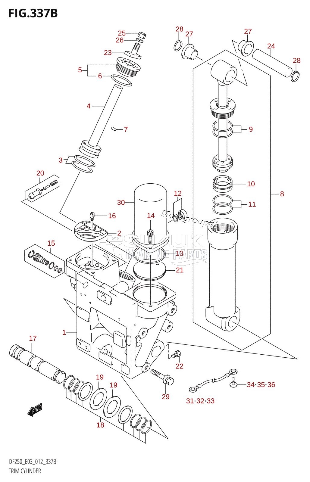 TRIM CYLINDER (DF200Z:E03:X-TRANSOM)