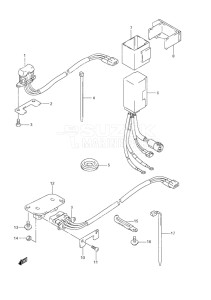 Outboard DF 9.9 drawing PTT Switch Power Tilt/Tiller Handle