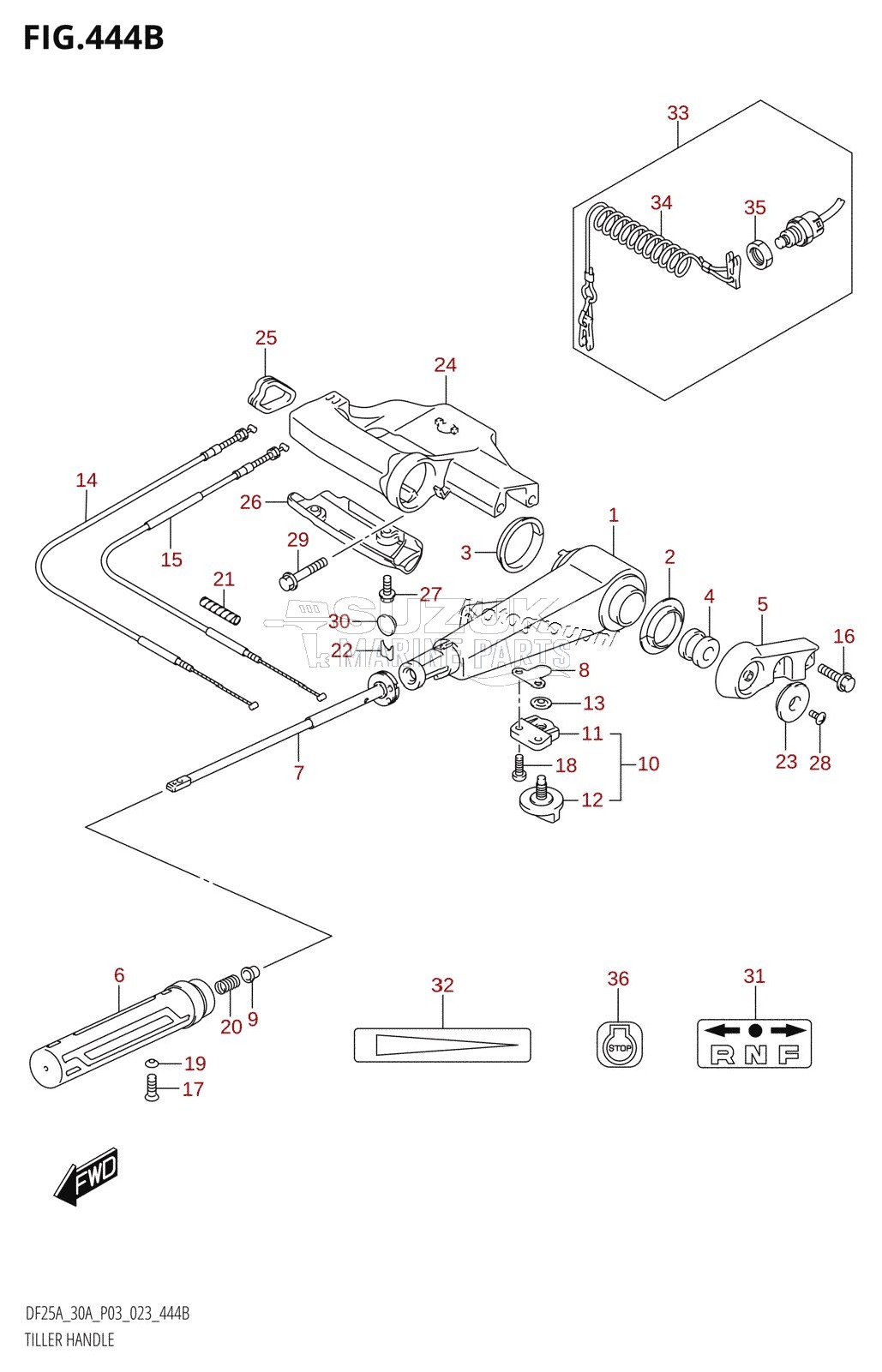 TILLER HANDLE (DF25ATH,DF30ATH)