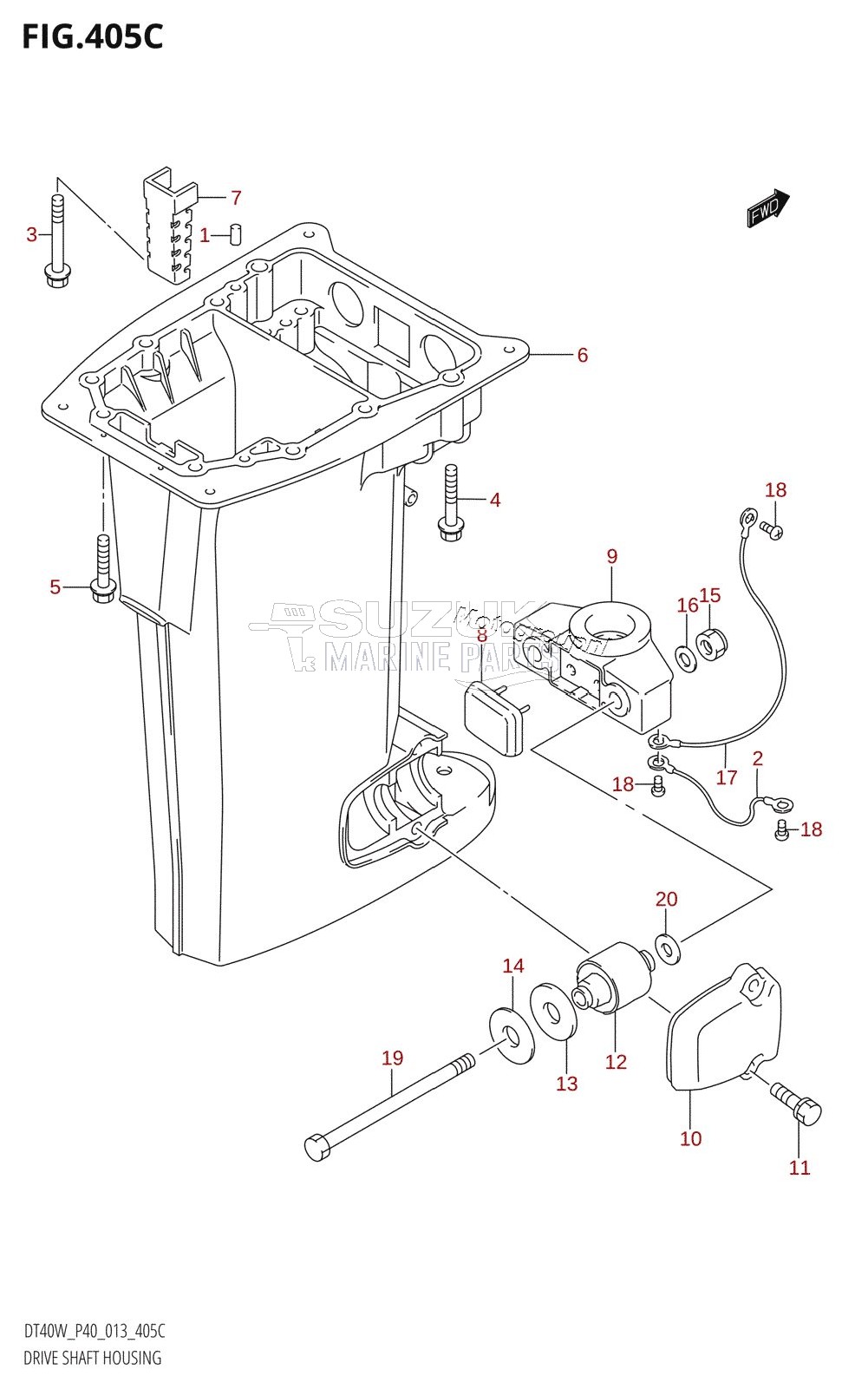 DRIVE SHAFT HOUSING (DT40WR:P40)