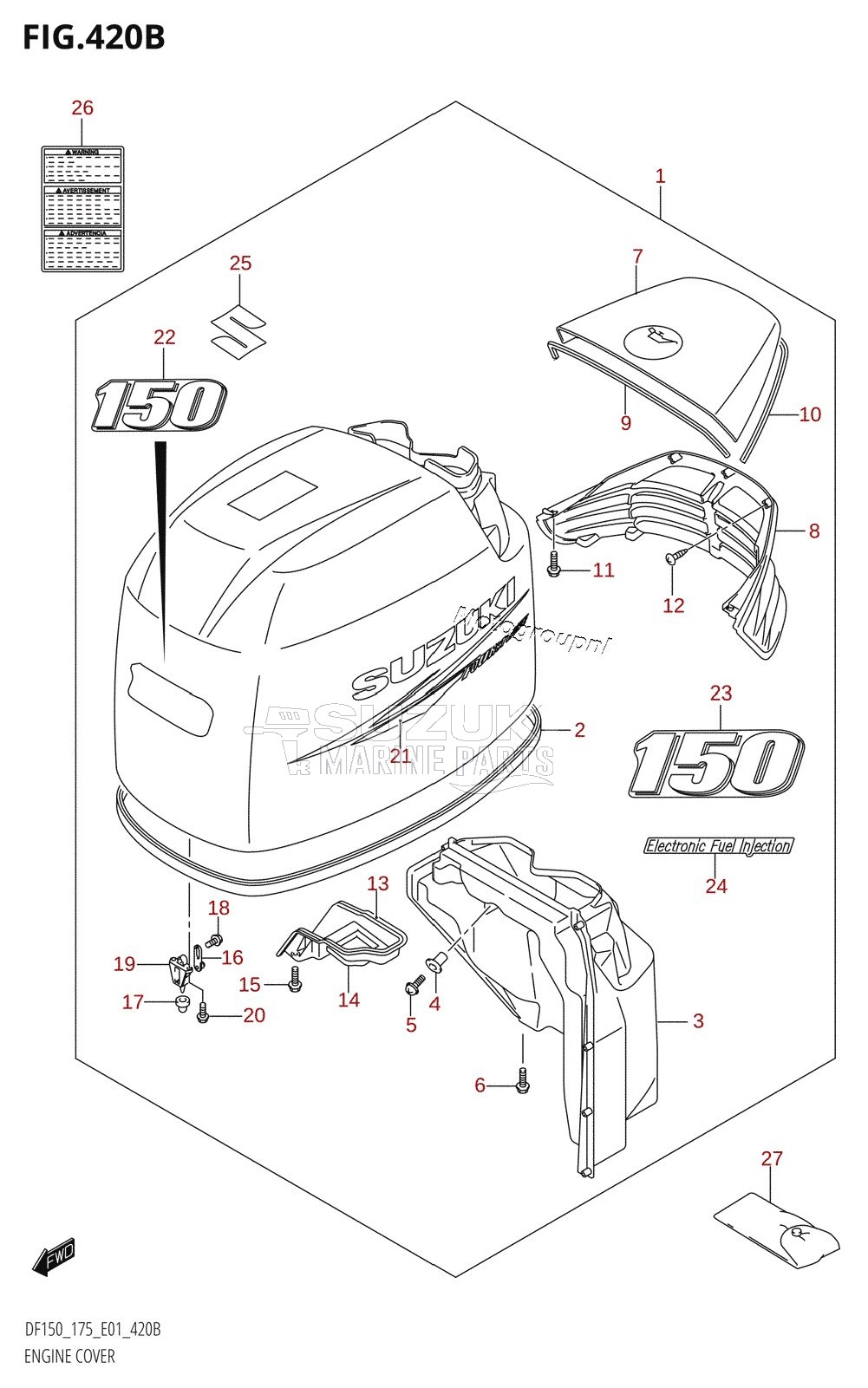 ENGINE COVER ((DF150T,DF150WT,DF150Z):(K10,011))