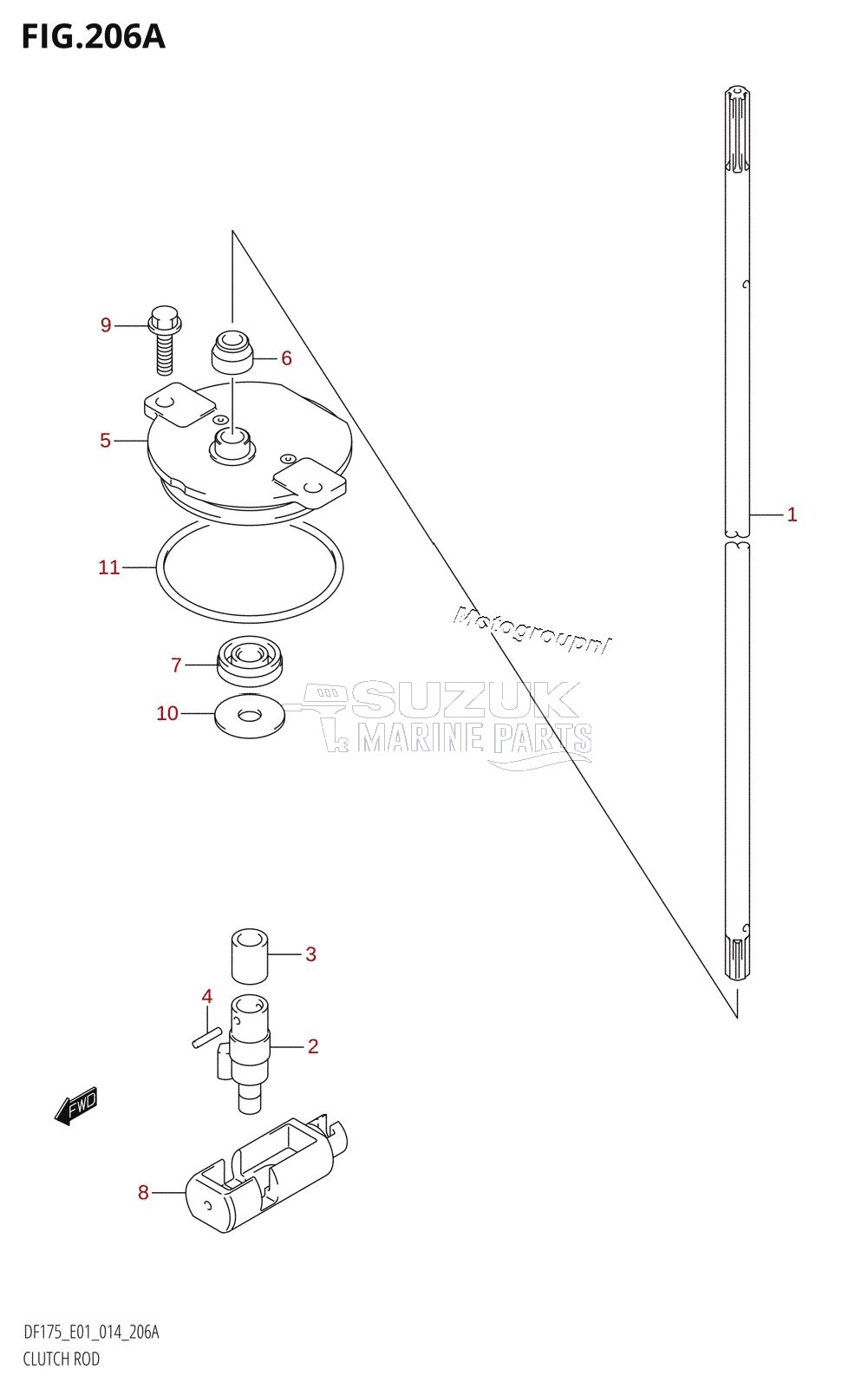 CLUTCH ROD (DF150T:E01)