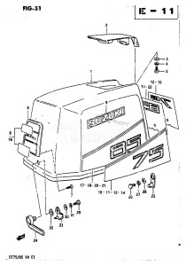 DT85 From 8501-614766 ()  1986 drawing ENGINE COVER (MODEL VH:E07,E13,E40,T E07,T E13,T E40)