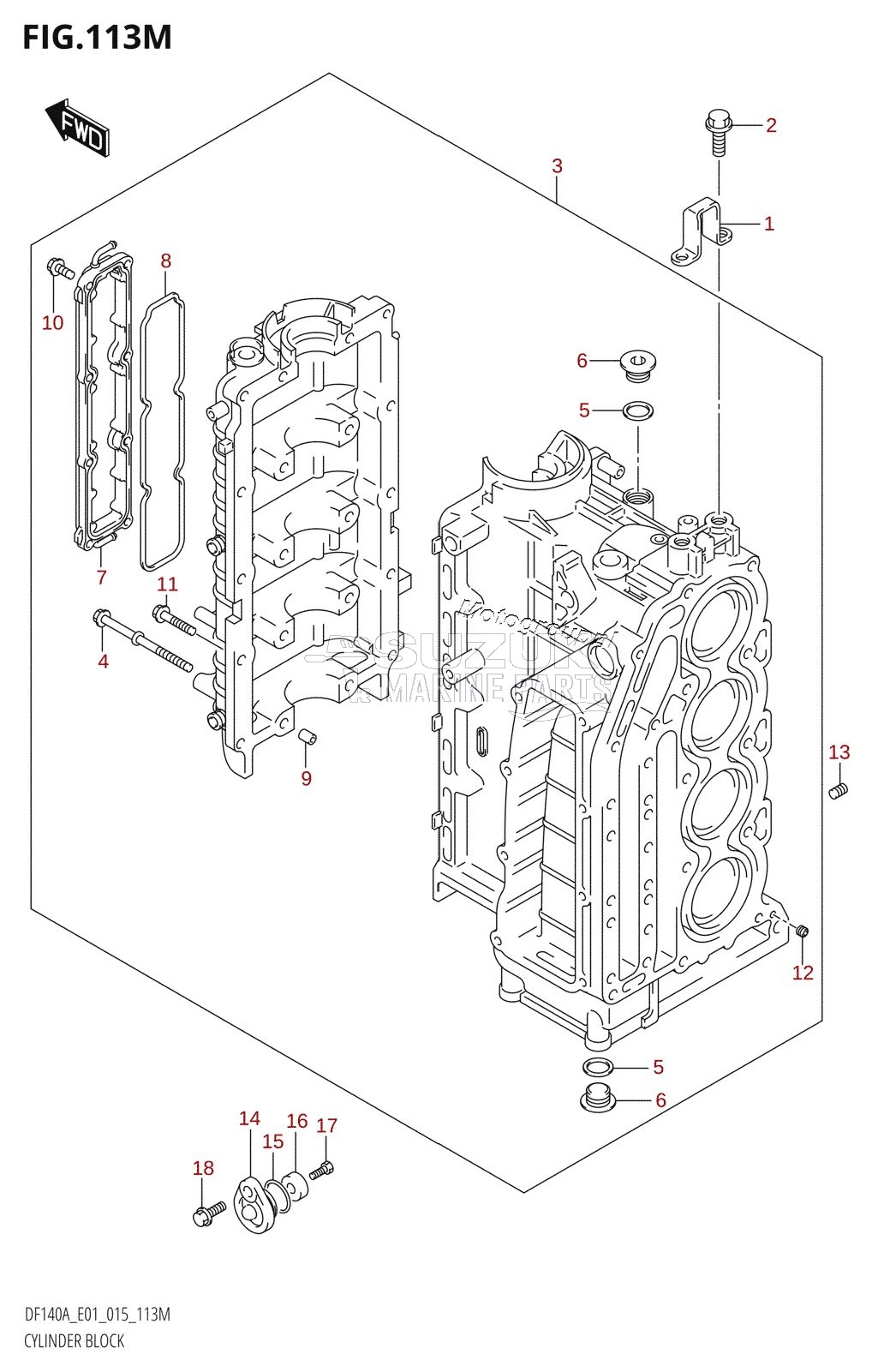 CYLINDER BLOCK (DF115AT:E40)