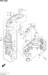 02504F-140001 (2021) 25hp P03-U.S.A (DF25A   DF25AT   DF25ATH   DT25K) DF25A drawing INTAKE MANIFOLD ((021,022,023):(DF30AT,DF30ATH))