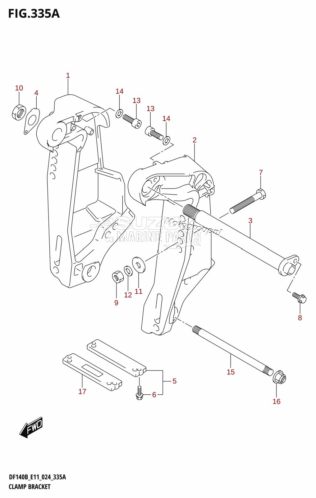 CLAMP BRACKET (DF140BT,DF140BZ)