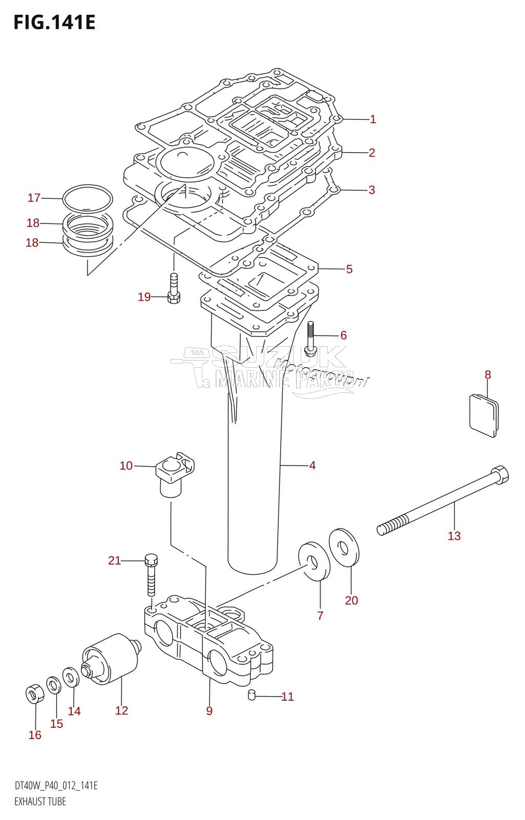 EXHAUST TUBE (DT40WK:P40)