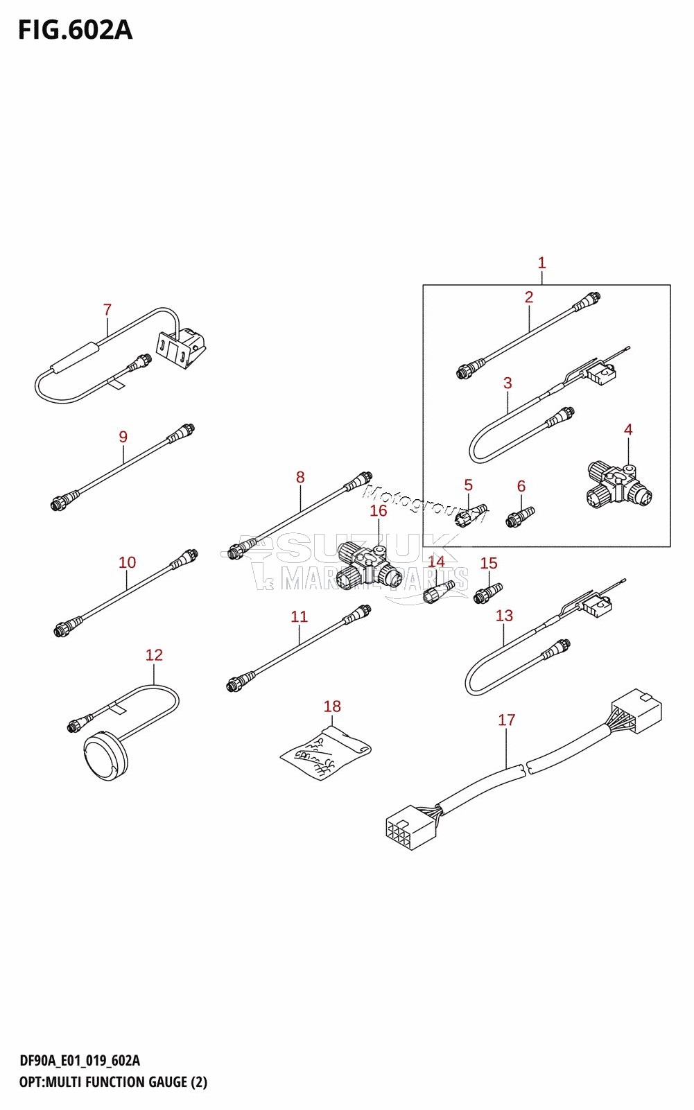 OPT:MULTI FUNCTION GAUGE (2) (DF70A,DF80A,DF90A,DF100B)