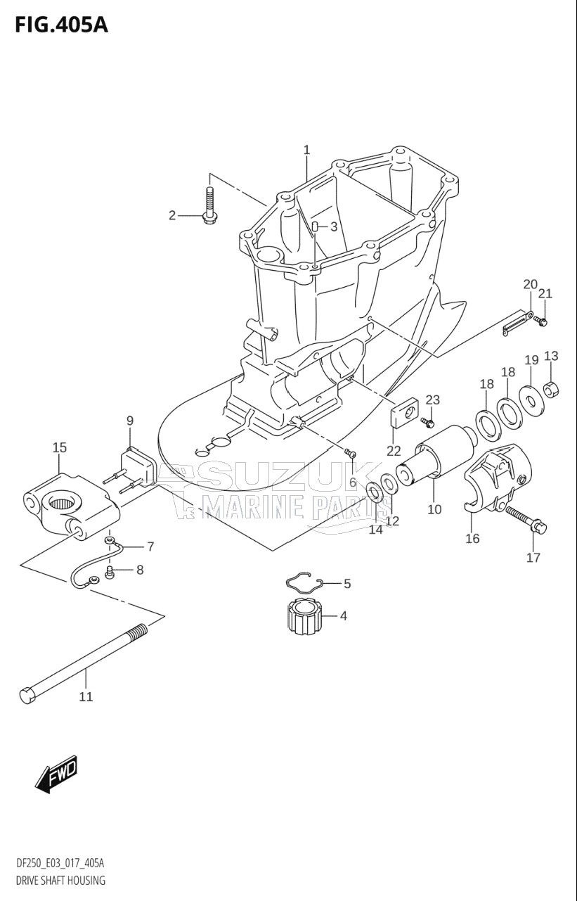 DRIVE SHAFT HOUSING (DF200T:E03:X-TRANSOM)