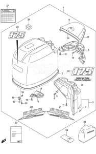 DF 175 drawing Engine Cover (Black)