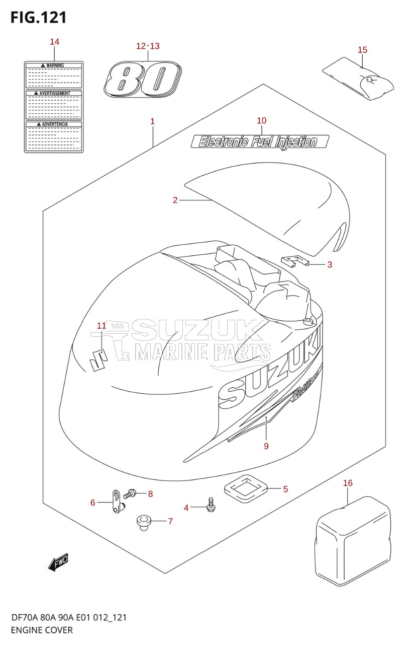 ENGINE COVER (DF80A E40)