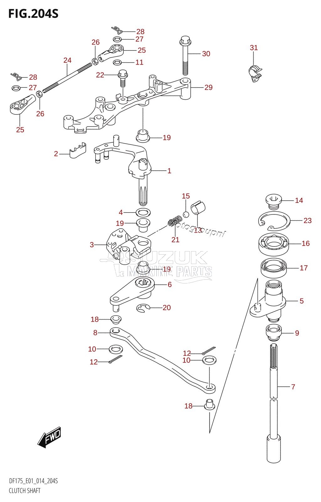 CLUTCH SHAFT (DF175ZG:E40)