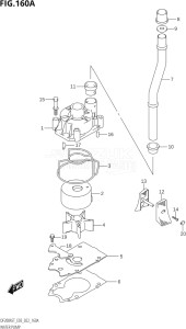 15004F-040001 (2020) 150hp E03-USA (DF150AST) DF150AST drawing WATER PUMP