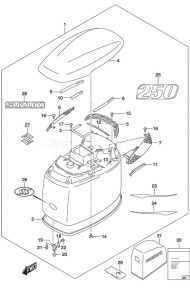 DF 250 drawing Engine Cover Black SS Model