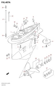 DF250Z From 25003Z-410001 (E03)  2014 drawing GEAR CASE (DF200T:E03)