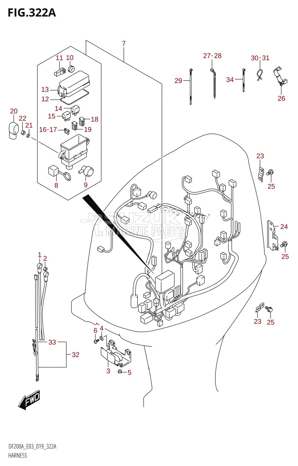 HARNESS (DF200AT,DF200AZ,DF200AST,DF175AT,DF175AZ)