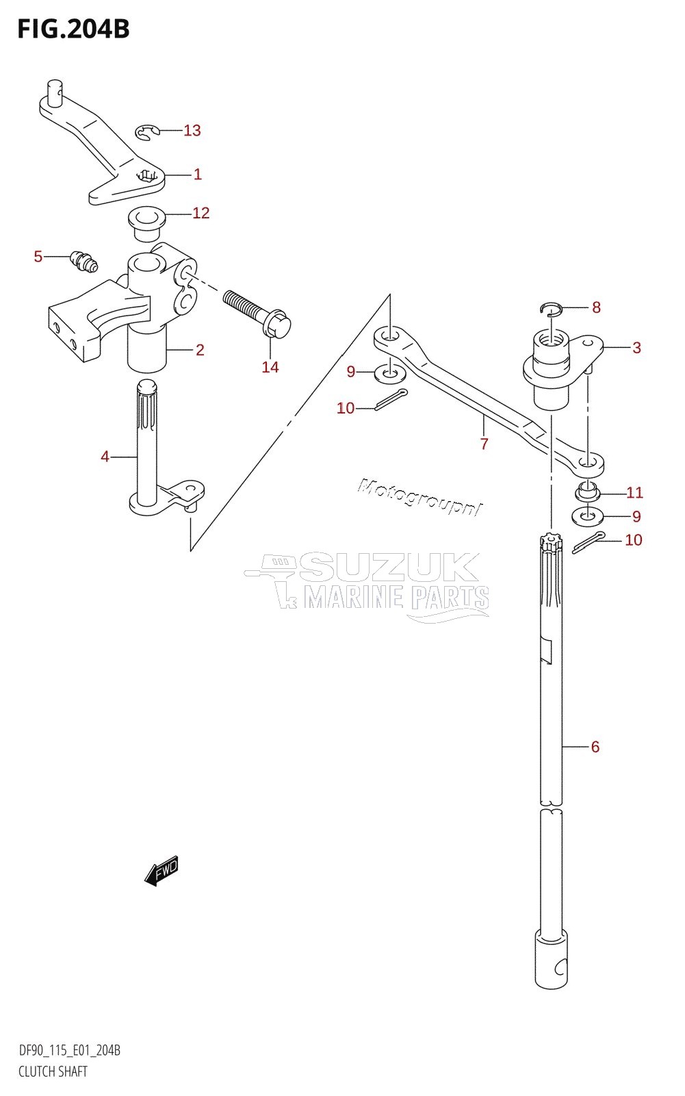 CLUTCH SHAFT (K3,K4,K5,K6)