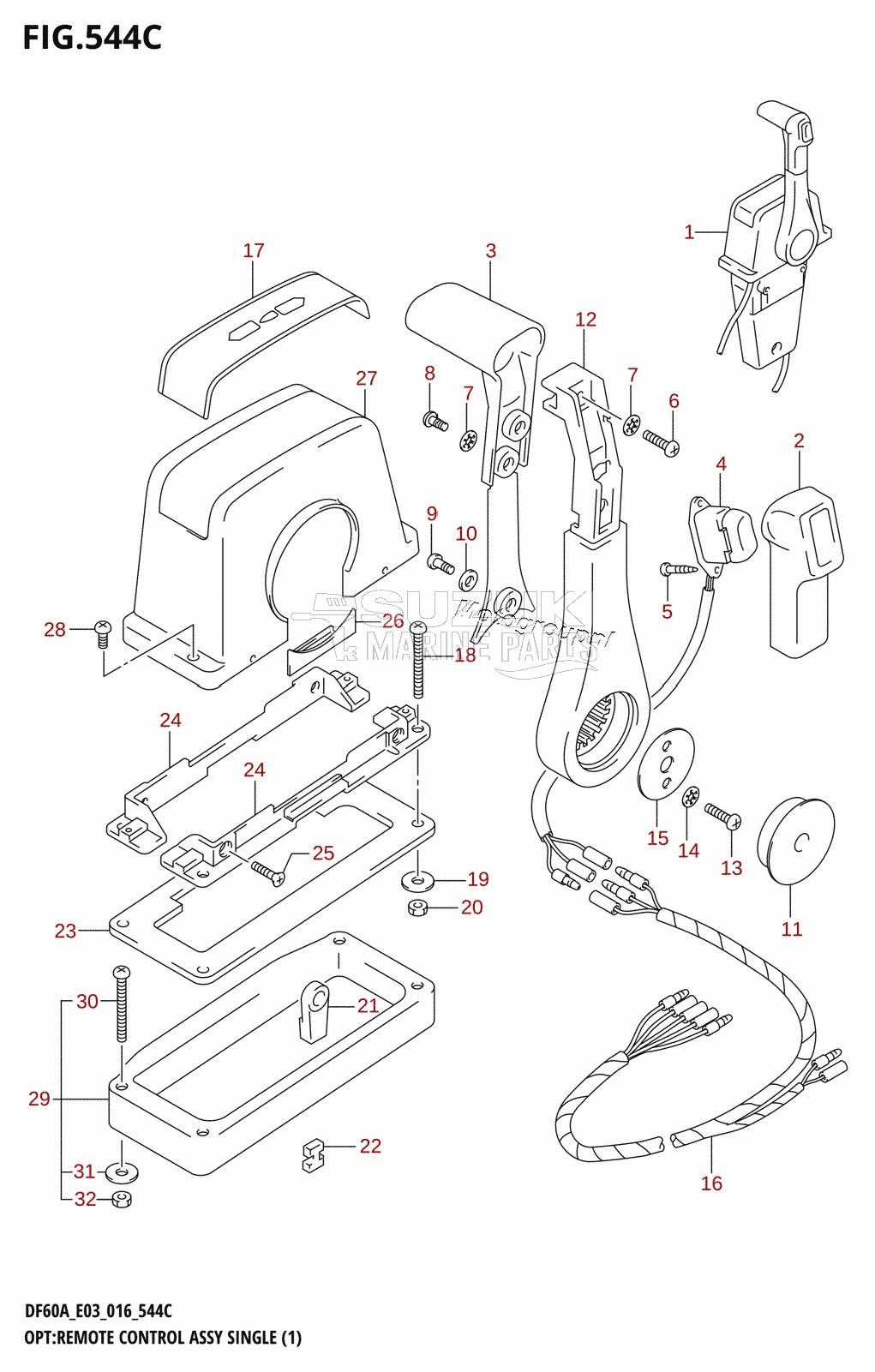 OPT:REMOTE CONTROL ASSY SINGLE (1) (DF60AVT:E03)