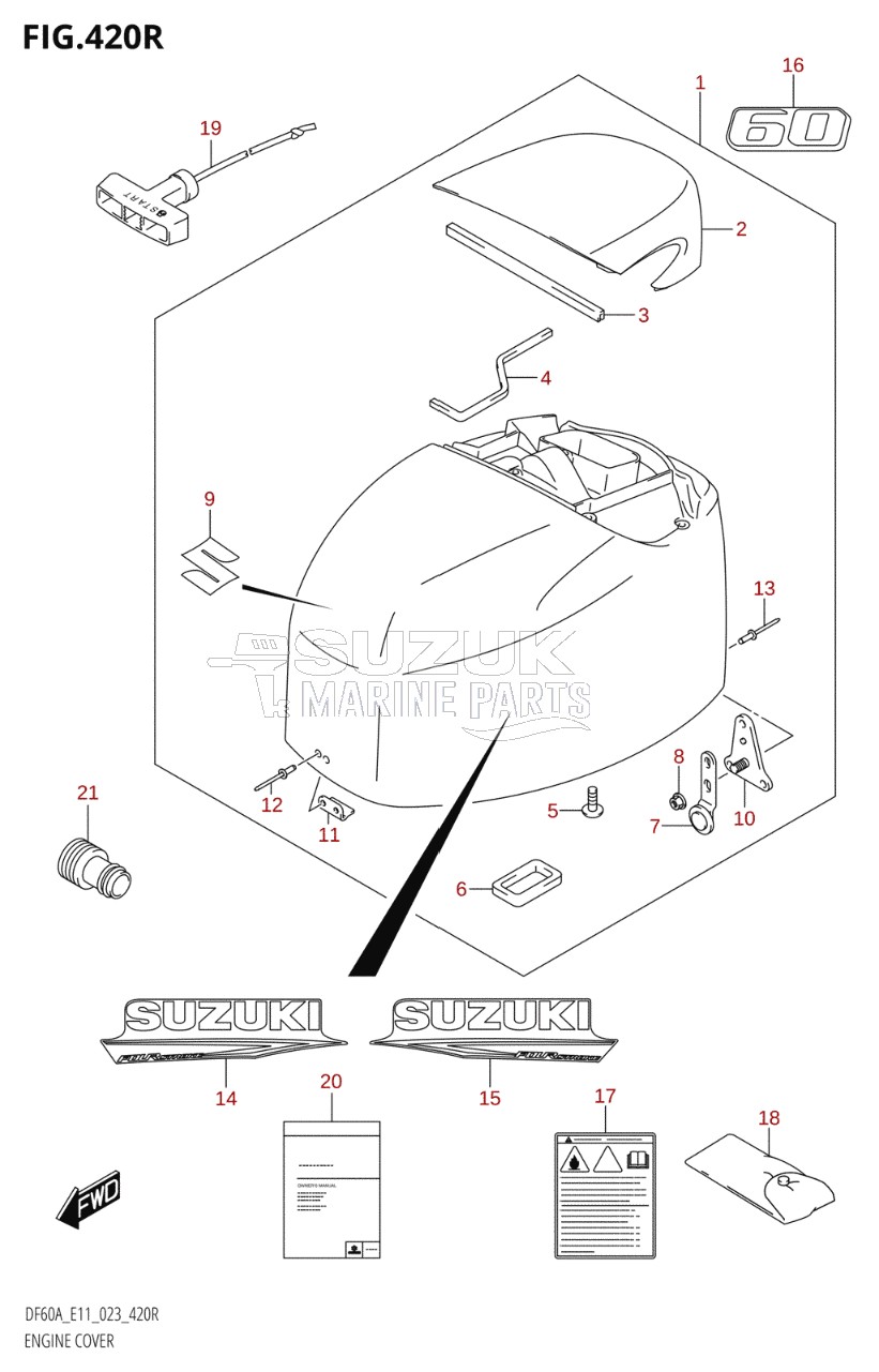 ENGINE COVER ((DF60A,DF60AVT):E11:(021,022,023))