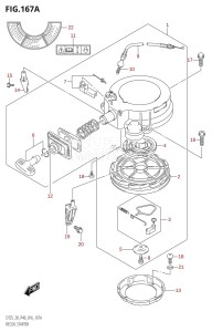 DT25 From 02503K-610001 (P36-)  2016 drawing RECOIL STARTER (DT25K:P36)