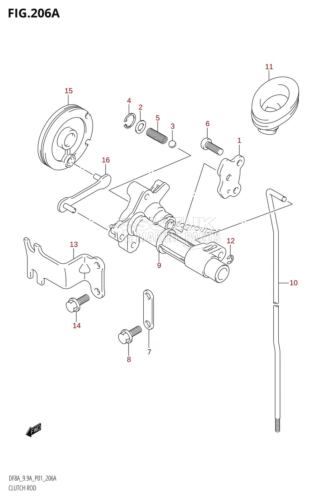 CLUTCH ROD (DF8A,DF9.9A)