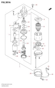 09003F-110001 (2011) 90hp E03-USA (DF90AT) DF90A drawing STARTING MOTOR