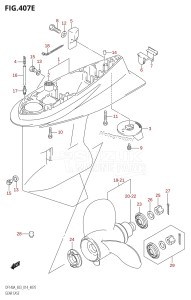 DF100A From 10003F-410001 (E03)  2014 drawing GEAR CASE (DF140AZ:E03)