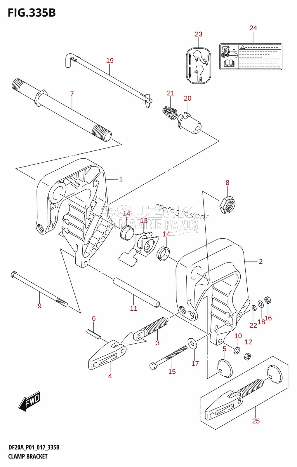 CLAMP BRACKET (DF9.9BR:P01)