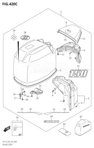 15002Z-810001 (2018) 150hp E03-USA (DF150Z) DF150Z drawing ENGINE COVER (DF150ST)