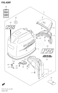 15002F-210001 (2012) 150hp E01 E40-Gen. Export 1 - Costa Rica (DF150T) DF150 drawing ENGINE COVER (DF175T:E40)