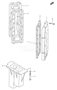 DT150 From 15001-351001 ()  1993 drawing EXHAUST COVER (MODEL:95~00)(*)