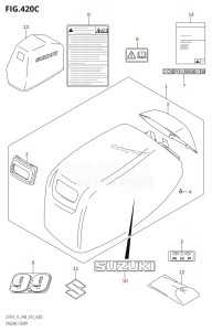 DT15 From 01503K-310001 (P36-)  2013 drawing ENGINE COVER (DT9.9K:P36)