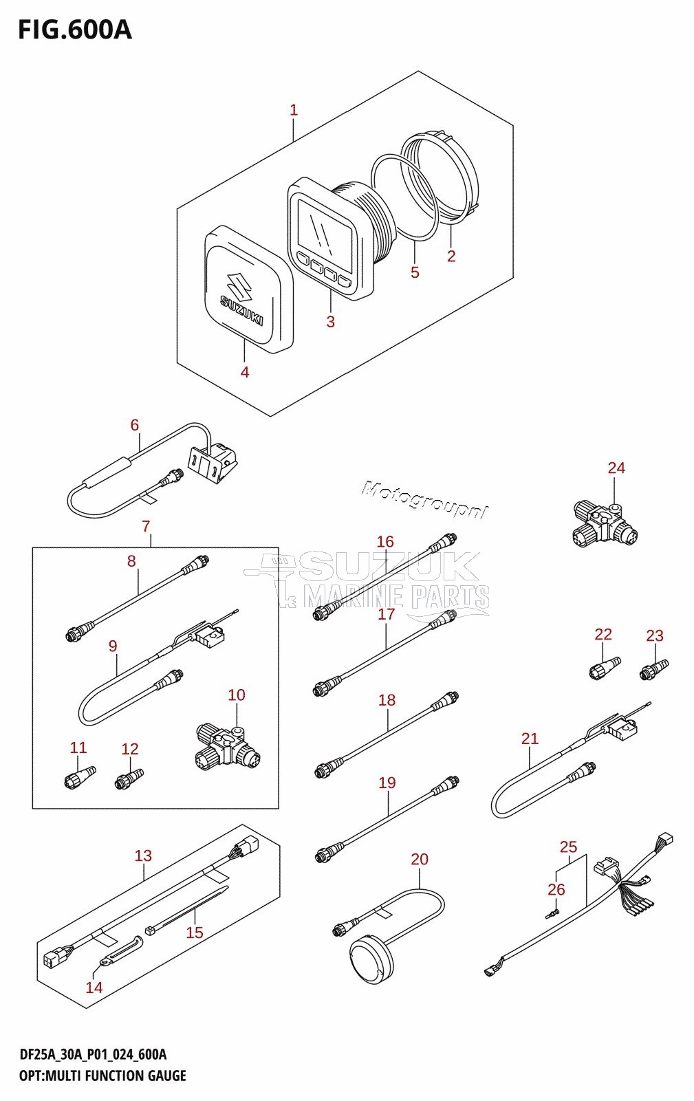 OPT:MULTI FUNCTION GAUGE (DF25A,DF25AT,DF30AQ,DF30AR,DF30AT,DF30ATH)