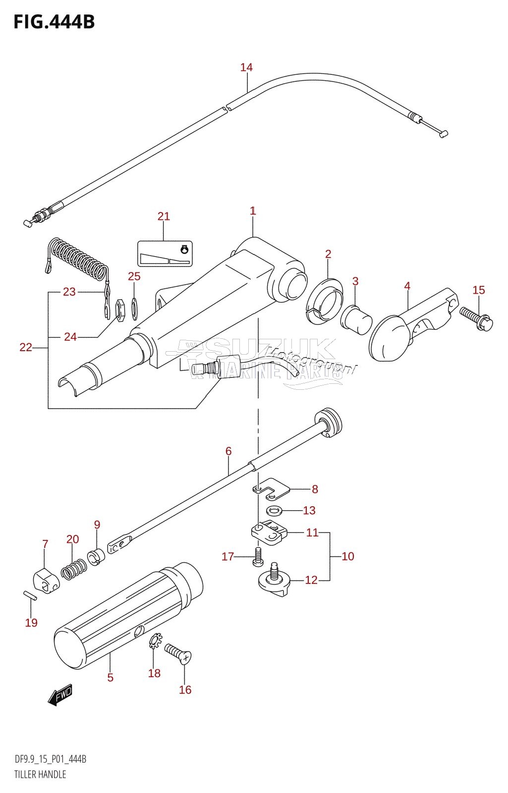 TILLER HANDLE (K5,K6,K7,K8,K9,K10,011)