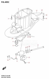 DF325A From 32501F-340001 (E01 E40)  2023 drawing DRIVE SHAFT HOUSING ((DF350AMD,DF300BMD):L-TRANSOM)