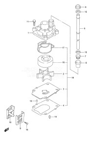 Outboard DF 90A drawing Water Pump