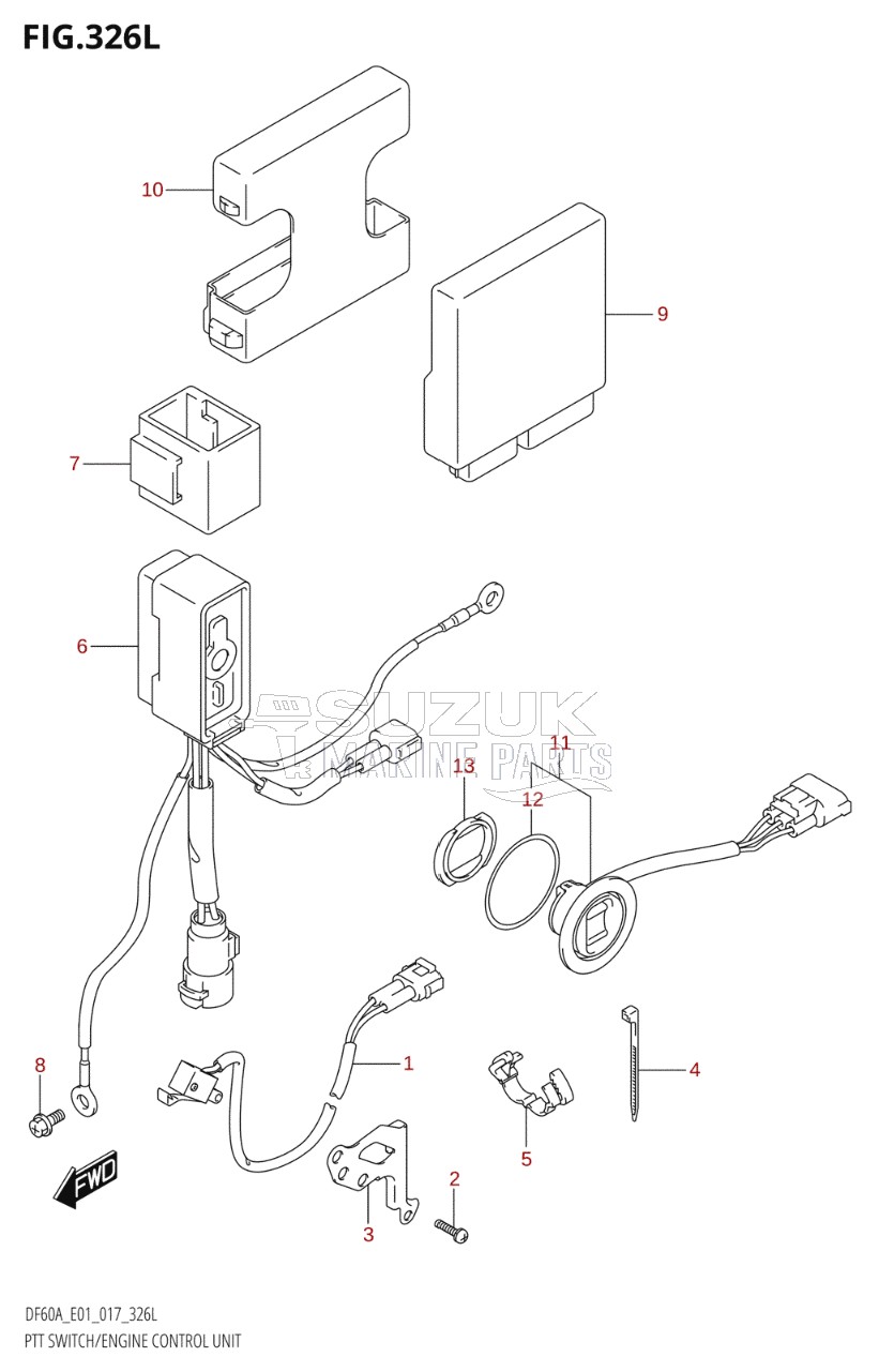 PTT SWITCH / ENGINE CONTROL UNIT (DF60ATH:E01)