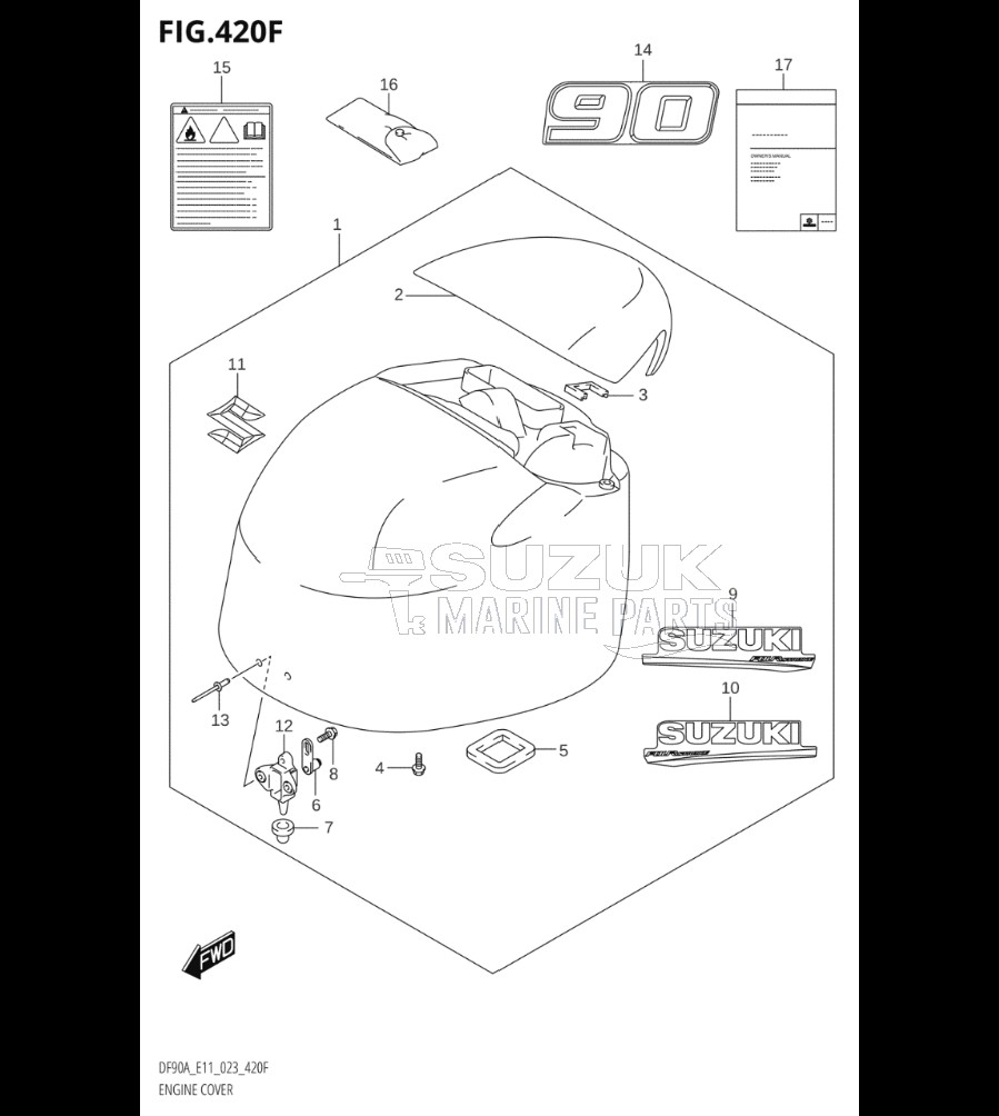 ENGINE COVER ((DF90A,DF90ATH):020)