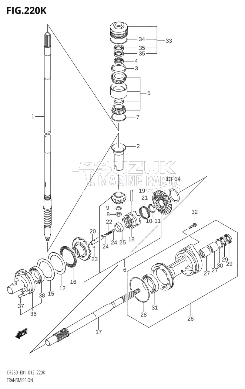 TRANSMISSION (DF250T:E40)