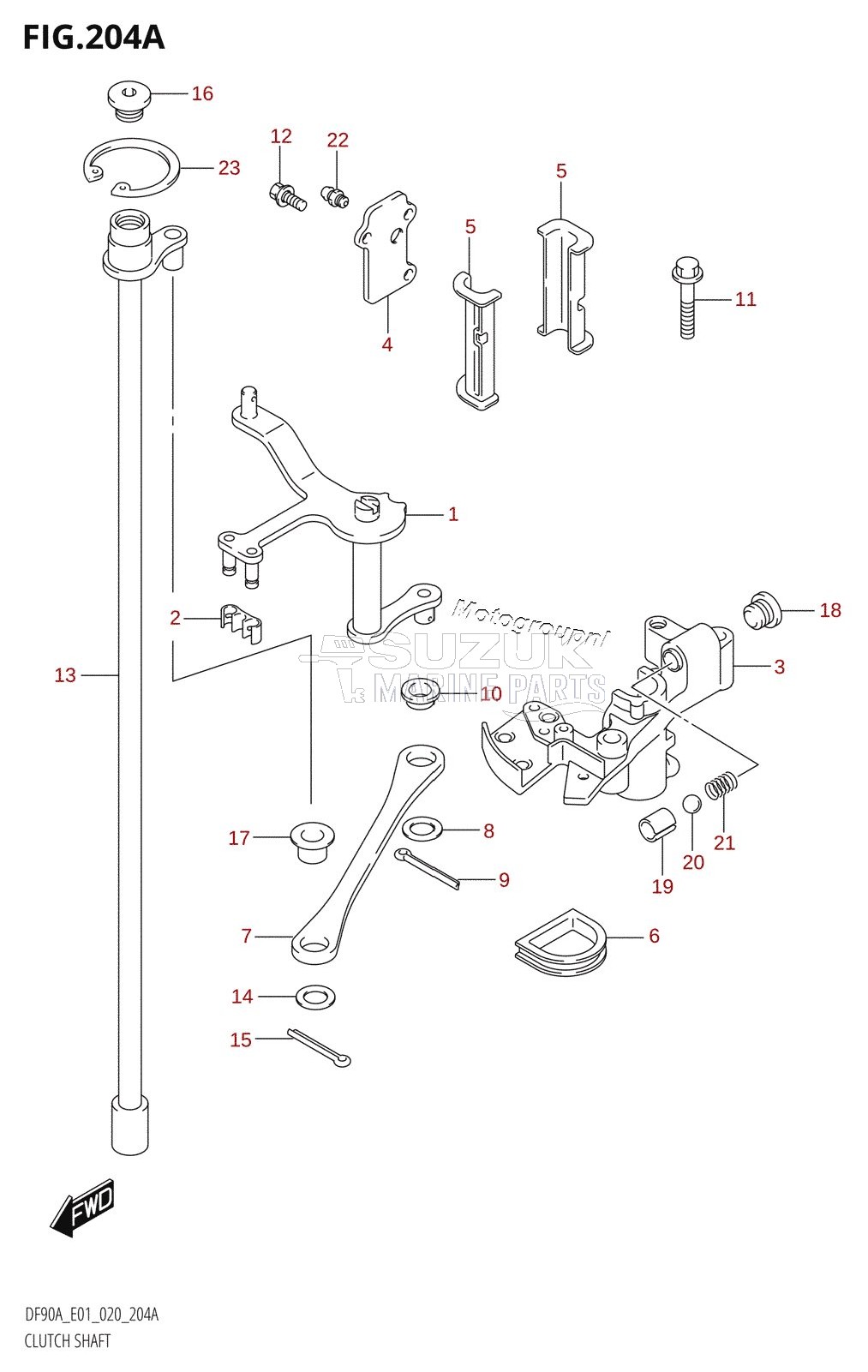 CLUTCH SHAFT (DF70A,DF70ATH,DF80A,DF90A,DF90ATH)