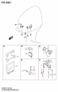 DF100C From 10005F-440001 (E01)  2024 drawing PTT SWITCH /​ ENGINE CONTROL UNIT (DF115BT,DF115BZ)