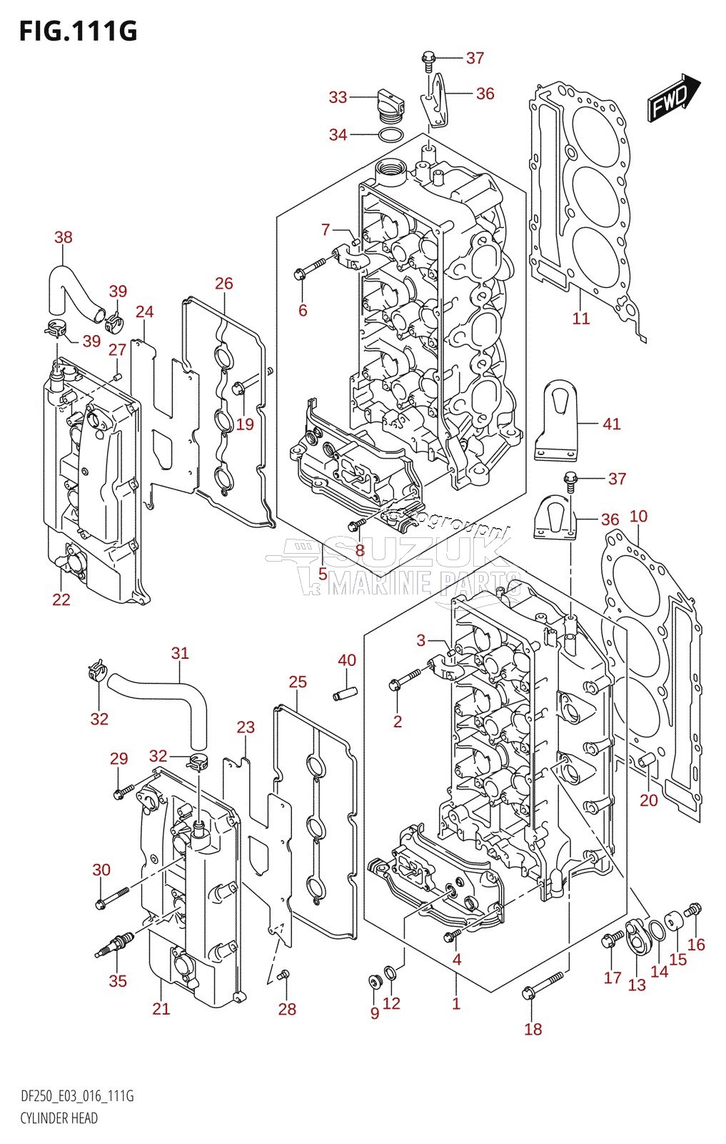 CYLINDER HEAD (DF250ST:E03)