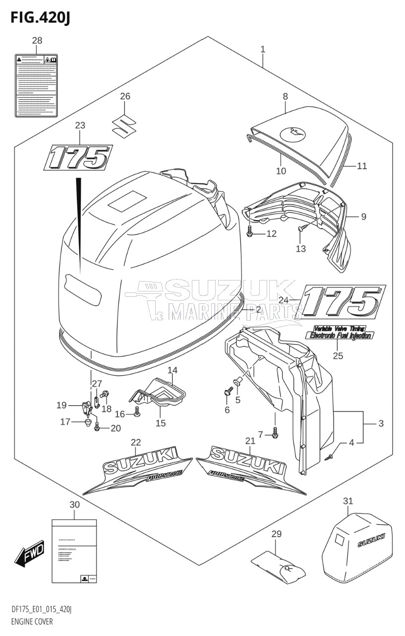 ENGINE COVER (DF175T:E01,DF175Z:E01)