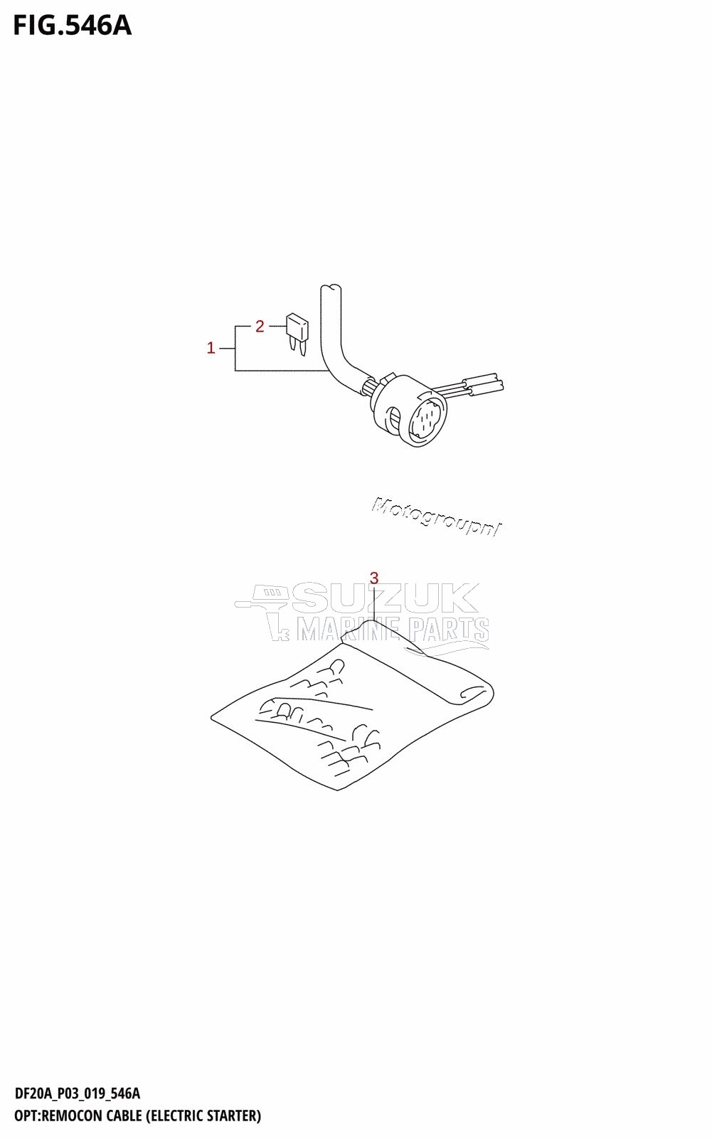 OPT:REMOCON CABLE (ELECTRIC STARTER) (E-STARTER:(DF9.9B,DF15A,DF20A))