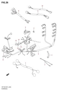 DF140 From 14001Z-371001 (E01)  2003 drawing HARNESS