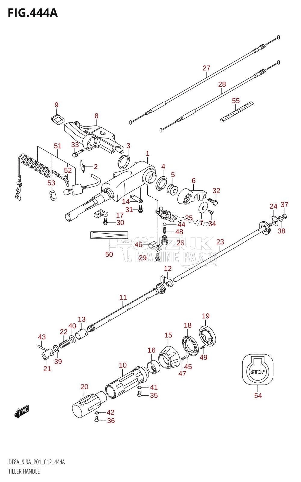 TILLER HANDLE (DF8A:P01)